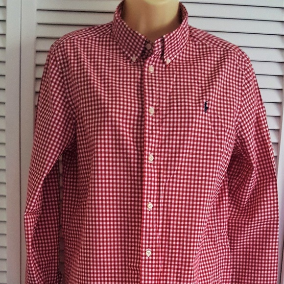 ralph lauren red gingham shirt